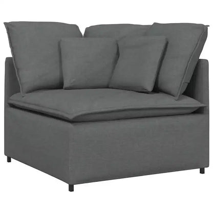 Canapé modulable avec repose-pieds et coussins Tissu Gris foncé - Gris foncé – Sanzelize Design
