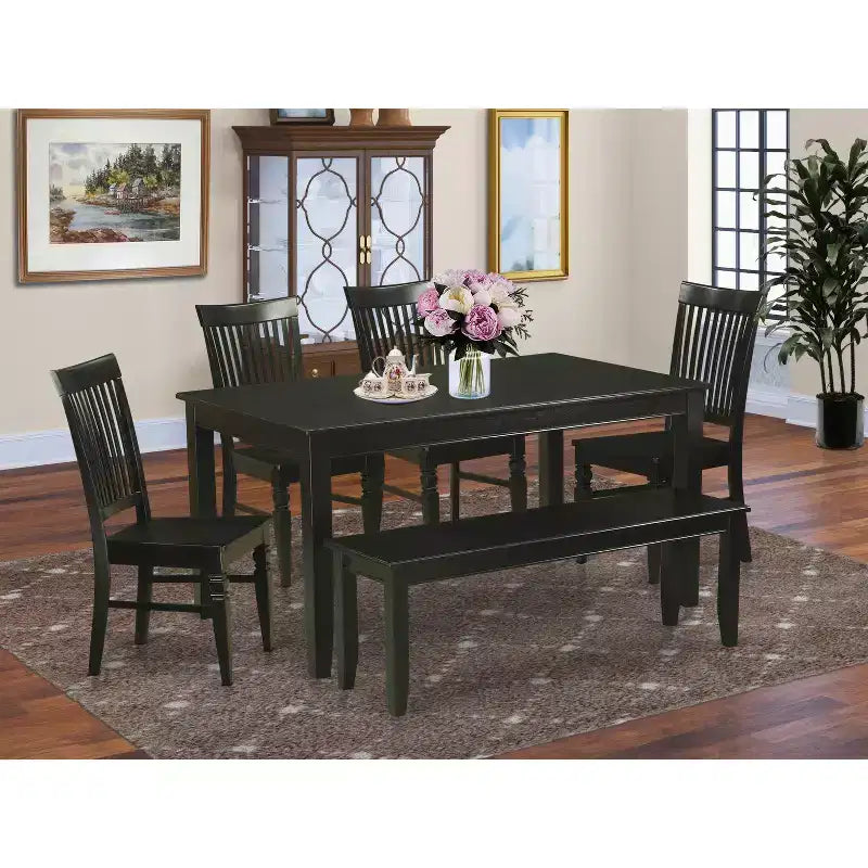 Belmont Ensemble de salle à manger - Table de cuisine et chaises de salle à manger, noir – Sanzelize Design