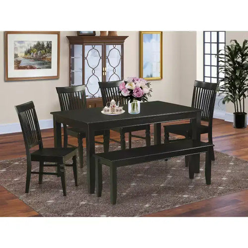 Belmont Ensemble de salle à manger - Table de cuisine et chaises de salle à manger, noir – Sanzelize Design