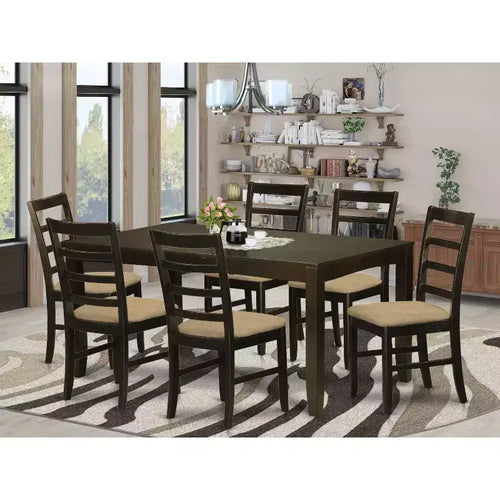 Belmont Salle à manger-Table de salle à manger avec rallonge et chaises de cuisine, Cappuccino – Sanzelize Design