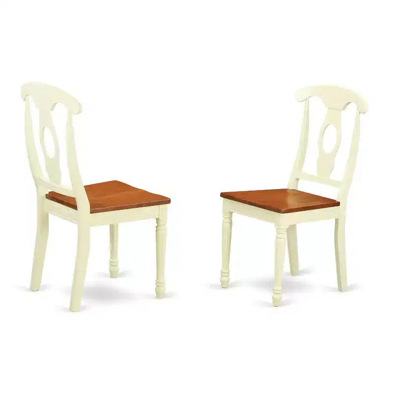 Ensemble de salle à manger moderne 3 pièces Belmont, table de salle à manger et 2 chaises de cuisine avec fini babeurre – Sanzelize Design