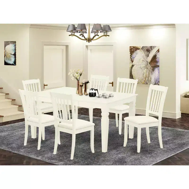 Belmont Ensemble de salle à manger 7 pièces comprenant une table de cuisine rectangulaire, une rallonge papillon – Sanzelize Design