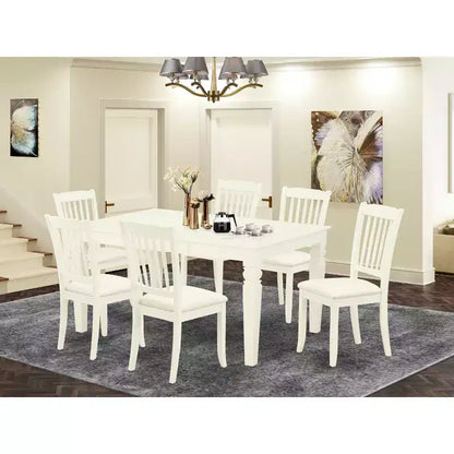Belmont Ensemble de salle à manger 7 pièces comprenant une table de cuisine rectangulaire, une rallonge papillon – Sanzelize Design