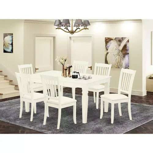 Belmont Ensemble de salle à manger 7 pièces comprenant une table de cuisine rectangulaire, une rallonge papillon – Sanzelize Design