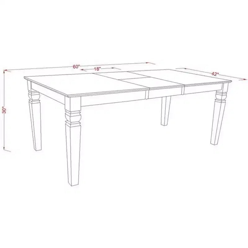 Belmont Ensemble de salle à manger 7 pièces comprenant une table de cuisine rectangulaire, une rallonge papillon – Sanzelize Design