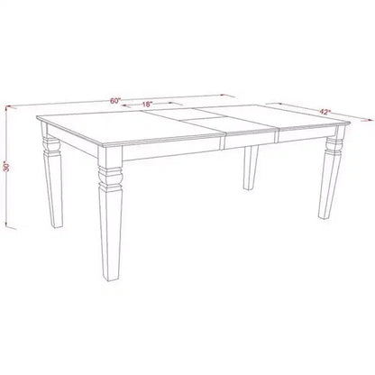 Belmont Ensemble de salle à manger 7 pièces comprenant une table de cuisine rectangulaire, une rallonge papillon – Sanzelize Design