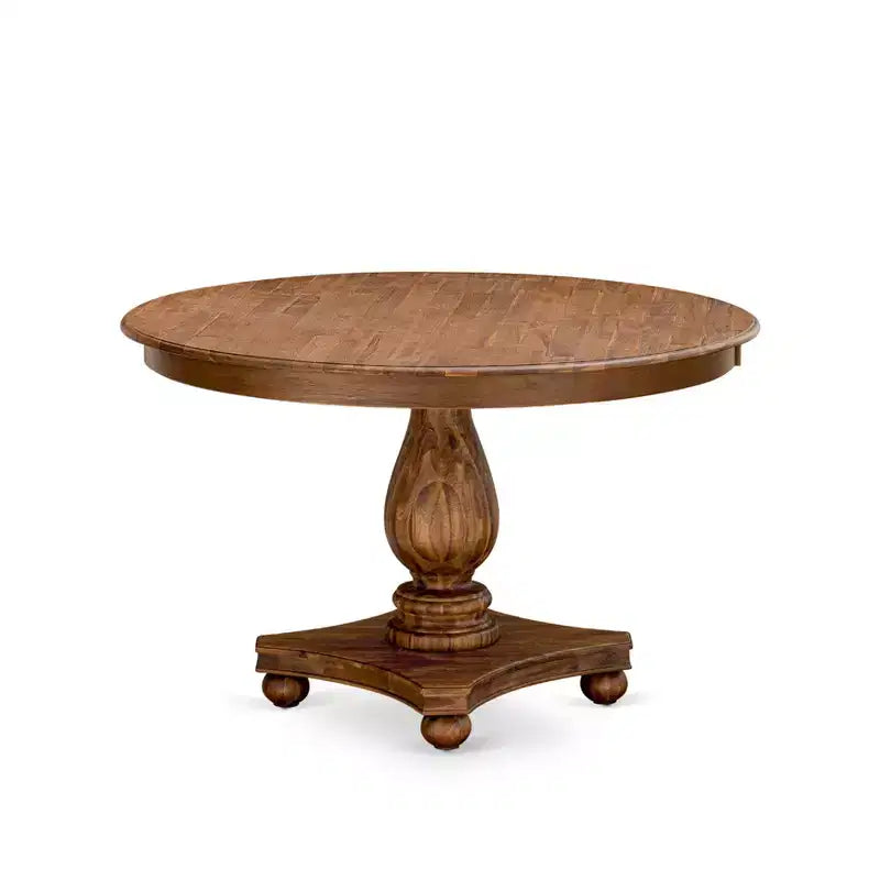 Ensemble de salle à manger moderne 7 pièces Belmont – Table à piédestal en bois et 6 chaises de salle à manger Parsons – Sanzelize Design