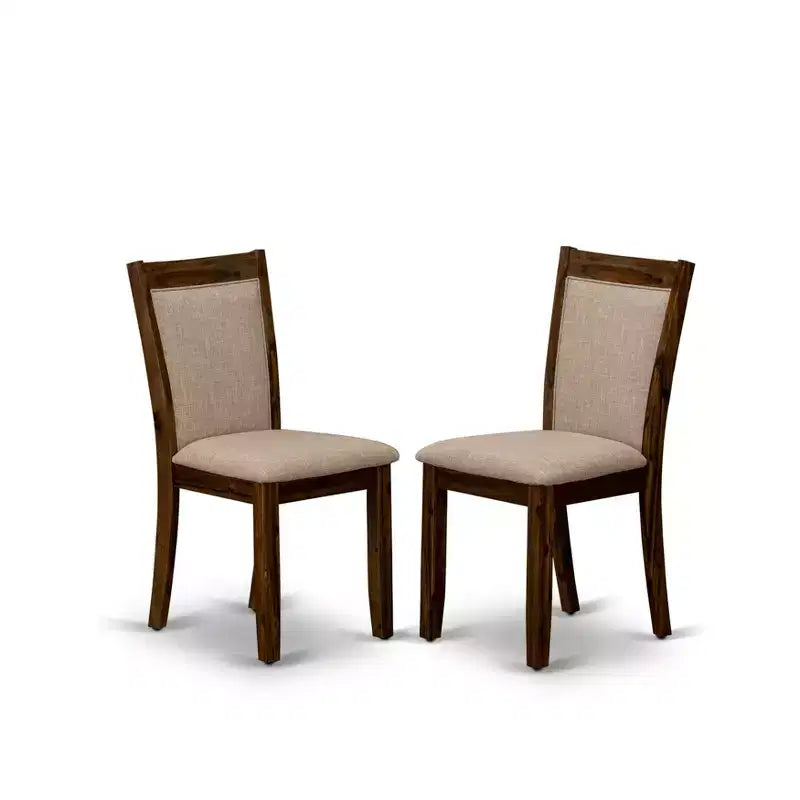 Ensemble de salle à manger moderne 7 pièces Belmont – Table à piédestal en bois et 6 chaises de salle à manger Parsons – Sanzelize Design