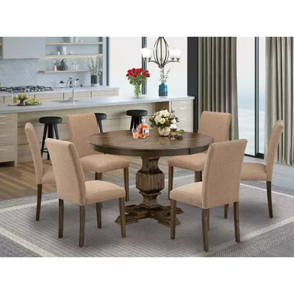 Belmont – Ensemble de salle à manger 7 pièces, table de salle à manger en bois – Sanzelize Design