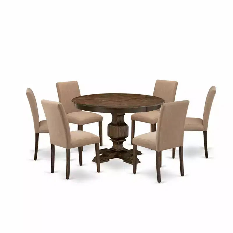 Belmont – Ensemble de salle à manger 7 pièces, table de salle à manger en bois – Sanzelize Design
