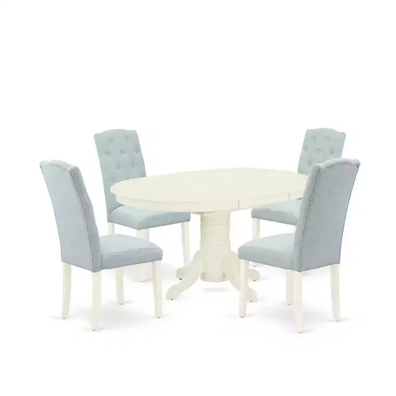 Belmont Ensemble de salle à manger 5 pièces - Table de salle à manger ovale, rallonge papillon – Sanzelize Design