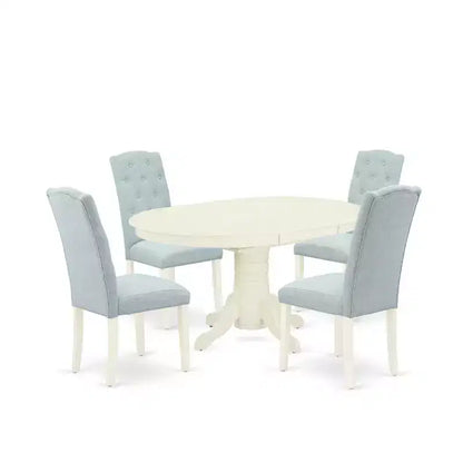 Belmont Ensemble de salle à manger 5 pièces - Table de salle à manger ovale, rallonge papillon – Sanzelize Design