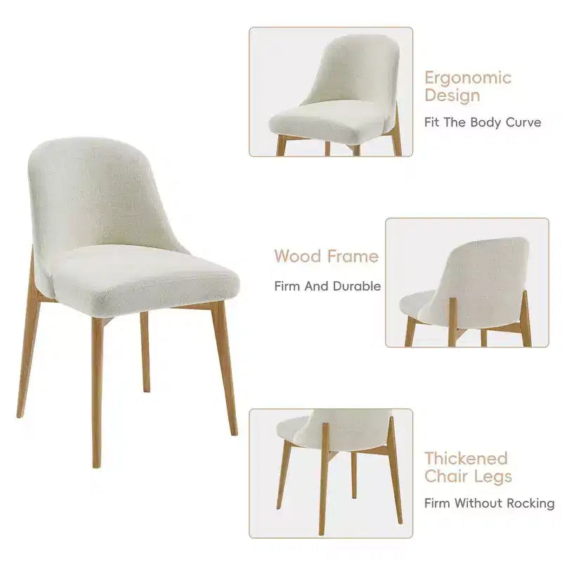 Ensemble Table à Manger Ronde 132 cm Moderne avec 8 Chaises Rembourrées Plateau en Bois Texturé Naturel Base Piédestal – Sanzelize Design