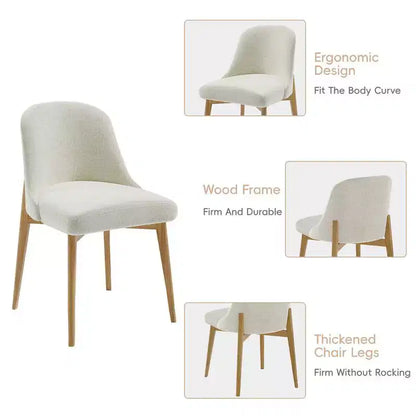 Ensemble Table à Manger Ronde 132 cm Moderne avec 8 Chaises Rembourrées Plateau en Bois Texturé Naturel Base Piédestal – Sanzelize Design