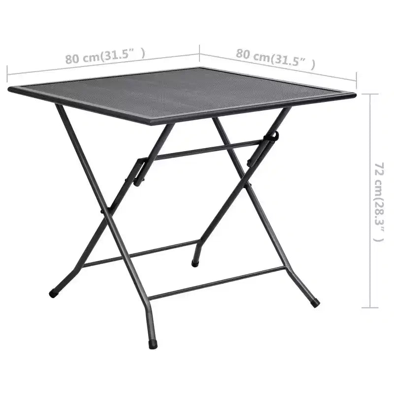 Ensemble de salle à manger d'extérieur table et chaises de jardin en maille acier anthracite – Sanzelize Design