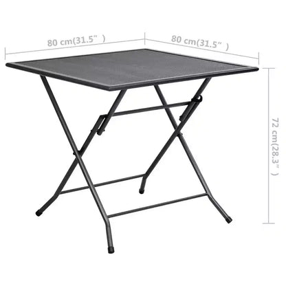 Ensemble de salle à manger d'extérieur table et chaises de jardin en maille acier anthracite – Sanzelize Design