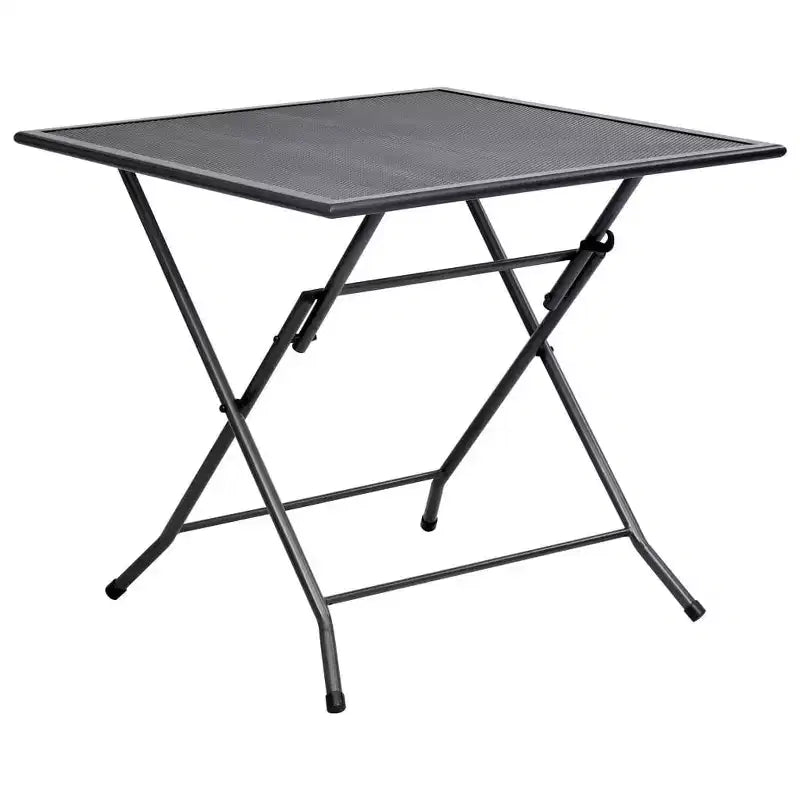 Ensemble de salle à manger d'extérieur table et chaises de jardin en maille acier anthracite – Sanzelize Design
