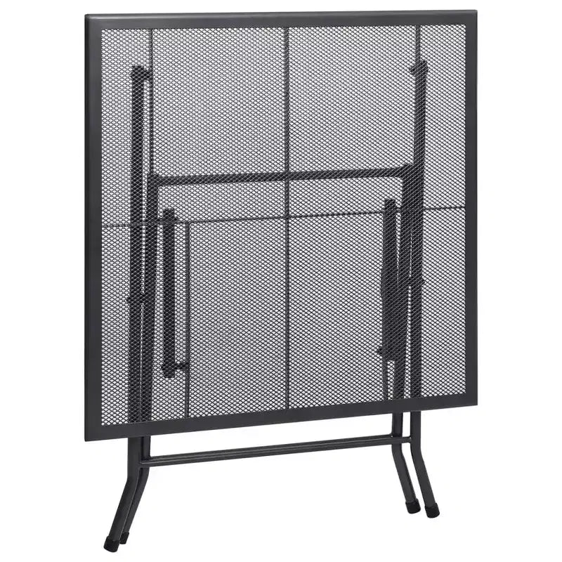 Ensemble de salle à manger d'extérieur table et chaises de jardin en maille acier anthracite – Sanzelize Design