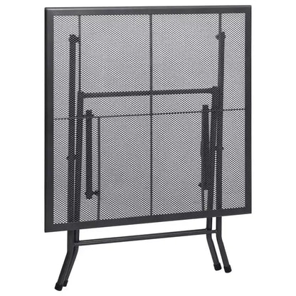 Ensemble de salle à manger d'extérieur table et chaises de jardin en maille acier anthracite – Sanzelize Design