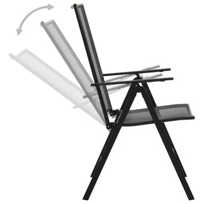 Ensemble de salle à manger d'extérieur table et chaises de jardin en maille acier anthracite – Sanzelize Design
