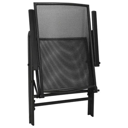 Ensemble de salle à manger d'extérieur table et chaises de jardin en maille acier anthracite – Sanzelize Design