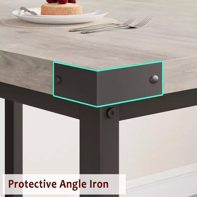 Ensemble de table à manger 160 cm pour 4-8 personnes, grand ensemble de table de cuisine extensible avec 2 bancs – Sanzelize Design
