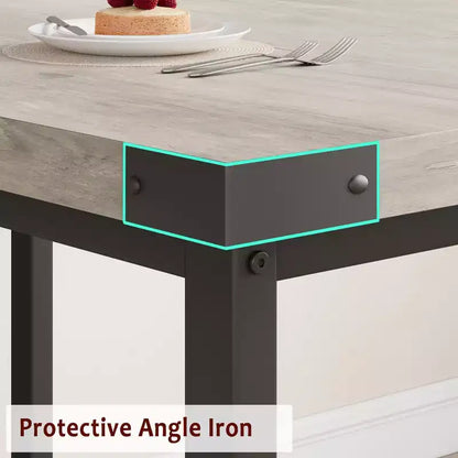 Ensemble de table à manger 160 cm pour 4-8 personnes, grand ensemble de table de cuisine extensible avec 2 bancs – Sanzelize Design