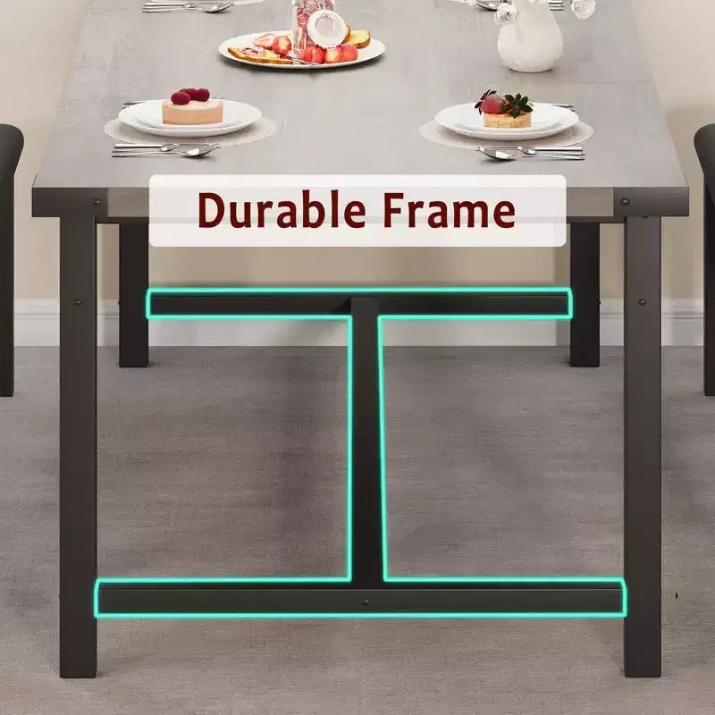 Ensemble de table à manger 160 cm pour 4-8 personnes, grand ensemble de table de cuisine extensible avec 2 bancs – Sanzelize Design
