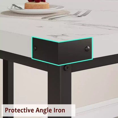 Ensemble de table à manger 160 cm pour 4-8 personnes, grand ensemble de table de cuisine extensible avec 2 bancs – Sanzelize Design