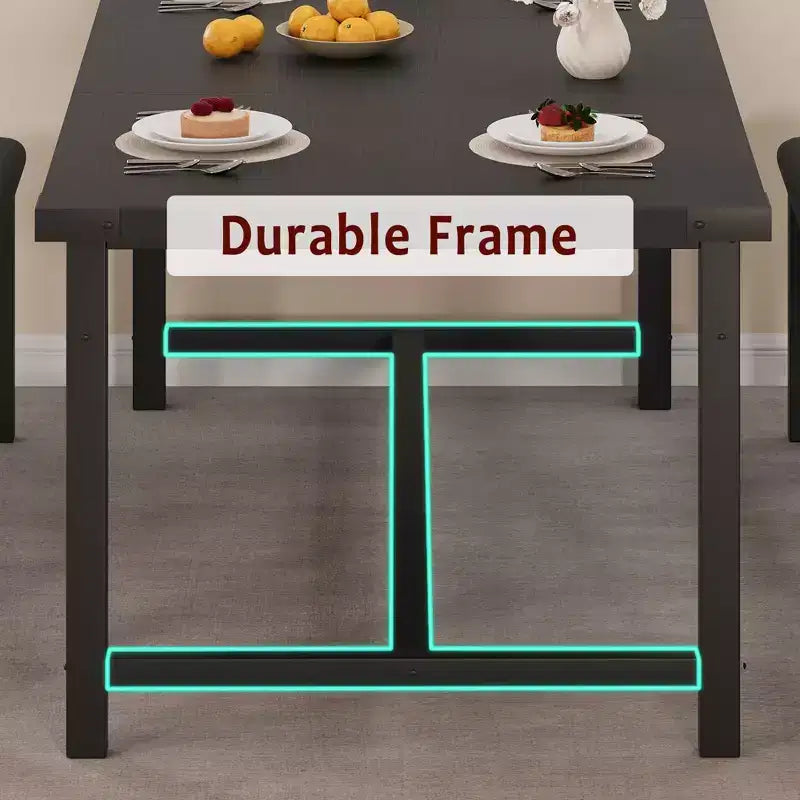 Ensemble de table à manger 160 cm pour 4-8 personnes, grand ensemble de table de cuisine extensible avec 2 bancs – Sanzelize Design