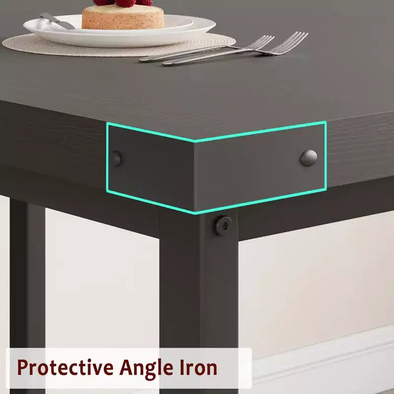 Ensemble de table à manger 160 cm pour 4-8 personnes, grand ensemble de table de cuisine extensible avec 2 bancs – Sanzelize Design