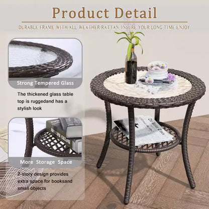Ensemble de conversation de jardin en osier de 11 pièces – Sanzelize Design