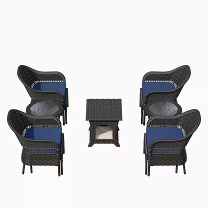 Ensemble de conversation de jardin en osier de 11 pièces – Sanzelize Design