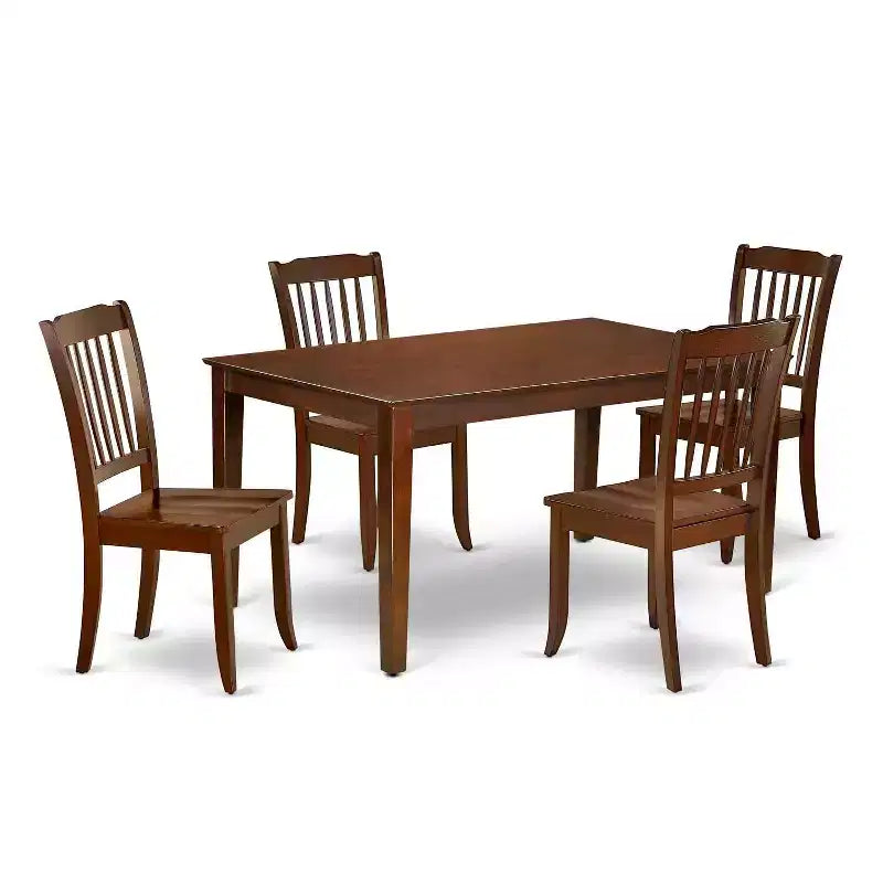 Ensemble de salle à manger de jardin Beach 5 pièces, table rectangulaire et chaises, mobilier d'extérieur 152 cm – Sanzelize Design