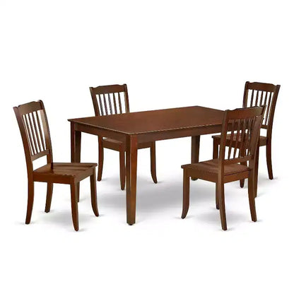 Ensemble de salle à manger de jardin Beach 5 pièces, table rectangulaire et chaises, mobilier d'extérieur 152 cm – Sanzelize Design