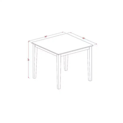 Ensemble de salle à manger rustique 5 pièces Table et chaises carrées - Tissu crème lin – Sanzelize Design
