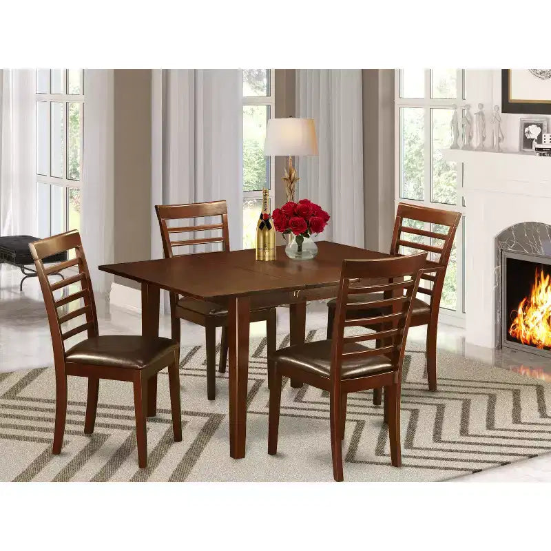 Ensemble de salle à manger vintage - Table et 4 chaises - Table de cuisine rectangulaire avec rallonge de rangement – Sanzelize Design