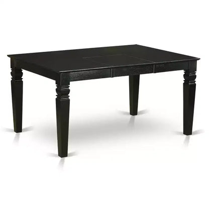 Table de salle à manger rectangulaire 5 pièces à plateau en bois massif de finition noire avec 4 chaises Parson et – Sanzelize Design