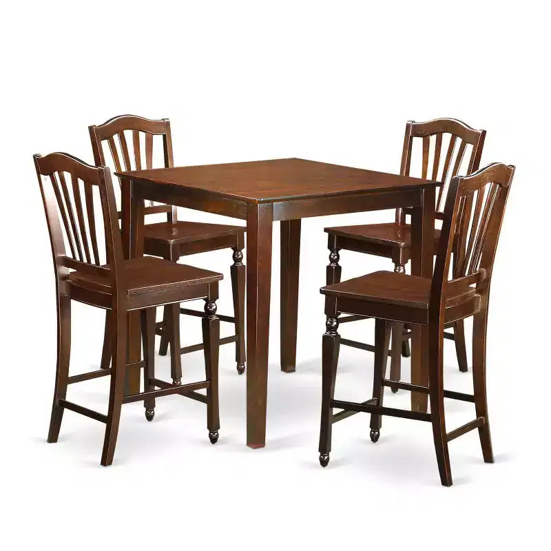 Ensemble Table de bar et Chaises de cuisine modernes - Table carrée de 91 cm avec 4 tabourets – Sanzelize Design