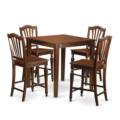 Ensemble Table de bar et Chaises de cuisine modernes - Table carrée de 91 cm avec 4 tabourets – Sanzelize Design
