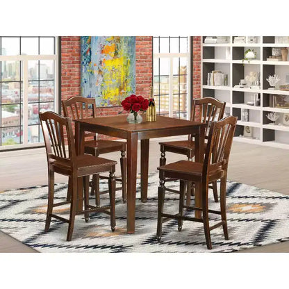 Ensemble Table de bar et Chaises de cuisine modernes - Table carrée de 91 cm avec 4 tabourets – Sanzelize Design