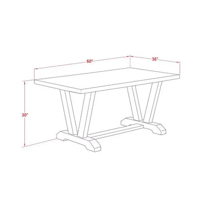 Table à manger rectangulaire 6 places avec plateau en bois massif finition chêne naturel, 1 banc et 4 chaises – Sanzelize Design