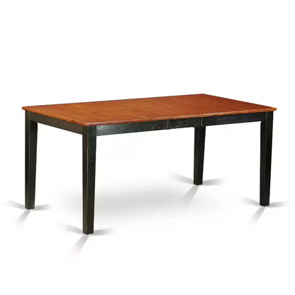 Table de salle à manger 6 pièces rectangulaire en bois massif noir et merisier avec 1 banc et 4 chaises – Sanzelize Design