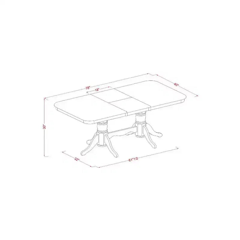 Ensemble de salle à manger rustique - Table et 6 chaises - Table rectangulaire de 102x198 cm – Sanzelize Design