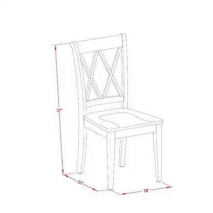 Ensemble de salle à manger 7 pièces, table ovale en bois et 6 chaises – Finition Blanc cassé et Merisier – Sanzelize Design