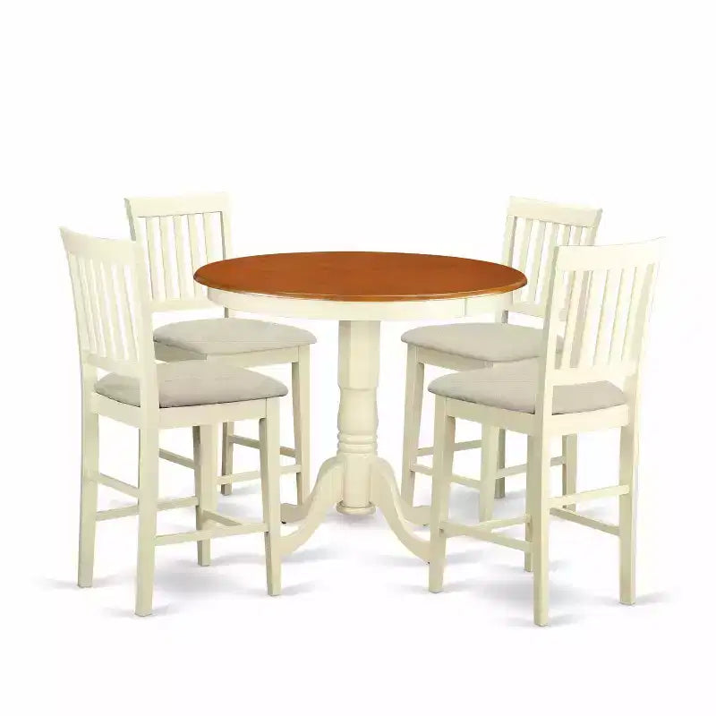 Ensemble de salle à manger glamour à hauteur de comptoir - Table de cuisine moderne et 5 chaises – Sanzelize Design