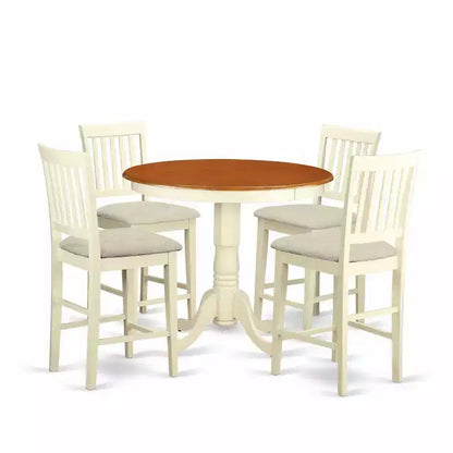 Ensemble de salle à manger glamour à hauteur de comptoir - Table de cuisine moderne et 5 chaises – Sanzelize Design