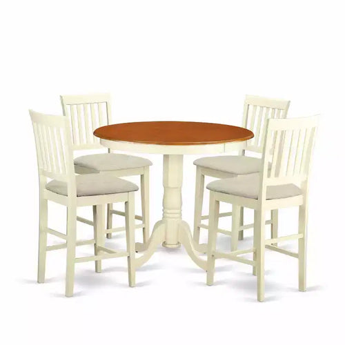 Ensemble de salle à manger glamour à hauteur de comptoir - Table de cuisine moderne et 5 chaises – Sanzelize Design