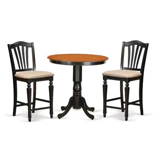 Ensemble de salle à manger hauteur comptoir - Ensemble 3 pièces table et chaises - Table ronde à pied central – Sanzelize Design