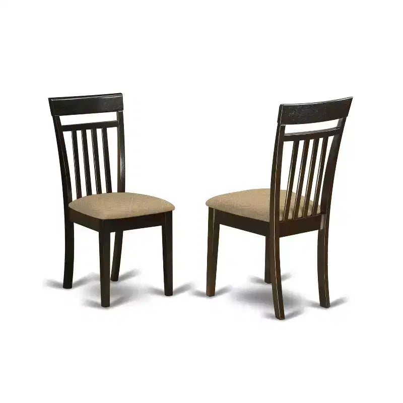 Ensemble table de salle à manger ronde - Petite table avec 4 chaises - Fini cappuccino – Sanzelize Design